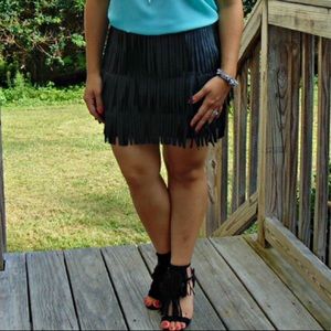 Fringe Mini Skirt
